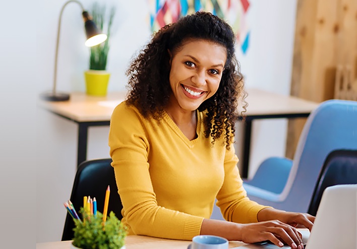 business woman at a computer business woman at a computer
