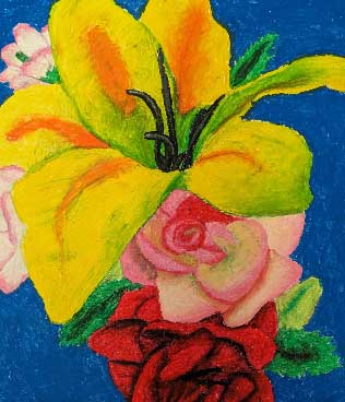 Oil Pastel Flowers - Senior Ryan Kerr