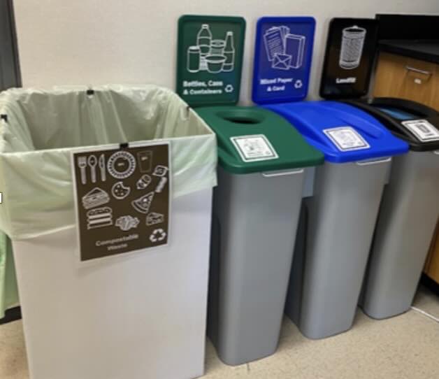 waste and recycling bins