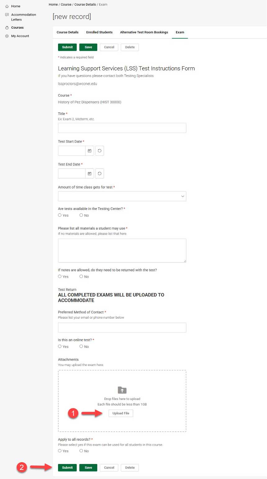 accommodate instructions
